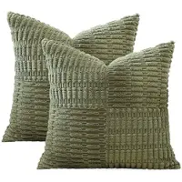 Unyqoos Set van twee decoratieve corduroy kussenslopen met verborgen ritssluiting
