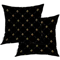 Unyqoos Stijlvolle sierkussenhoezen met fleur de lis en bloemenmotief, set van 2