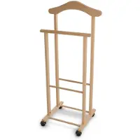 Unyqoos Stijlvolle houten dressboy met kleerhanger en broekenstang voor slaapkamer