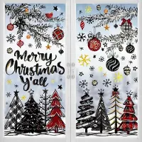 Unyqoos Set van 136 Kerst Raamstickers met Winterse Sneeuwvlokken en Dennentakken