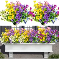Unyqoos Realistische Kunstbloemen Set voor Buiten en Binnen, Weerbestendige Decoratie met UV-bescherming
