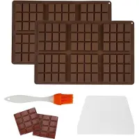 Unyqoos Set van siliconen chocoladevormen met borstel en spatel voor veelzijdig gebruik