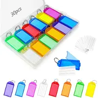 Unyqoos Set van 30 Kleurrijke Sleutelhangers met Beschrijfbare Labels voor Sleutels en Bagage