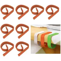 Unyqoos Oranje kunststof tafelkleedhouders voor buitengebruik, set van 8 stuks