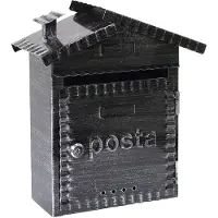 Unyqoos Decoratieve metalen wandbrievenbus met dak voor buitengebruik in rustieke stijl
