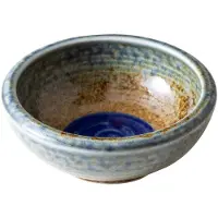 Unyqoos Japanse ronde keramische vaas voor Ikebana bloemarrangementen in bruin en blauw