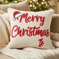 Unyqoos Kerstkussenhoes met borduurwerk voor feestelijke sfeer in huis 45x45 cm