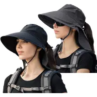 Unyqoos Stijlvolle Zonnehoed voor Dames met UV-bescherming, Brede Rand en Verstelbare Pasvorm voor Outdoor Avonturen