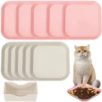 Unyqoos Kleurrijke Set van 10 Platte Ronde Kattenvoerbakken voor Kittens en Volwassen Katten