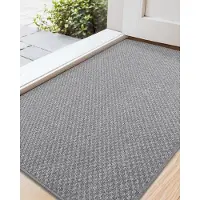 Unyqoos Ultrazachte Antislip Deurmat voor Binnen en Buiten, Wasbaar en Sneldrogend, 44 x 76 cm, Grijs