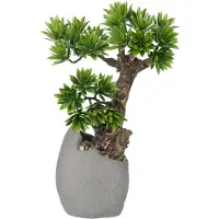 Unyqoos Natuurgetrouwe kunstbonsai met cementpot voor stijlvolle interieurdecoratie