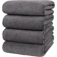 Unyqoos Set van Vier Luxe Ultra Zachte en Hoogabsorberende Microvezel Handdoeken voor Bad en Sport
