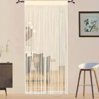 Unyqoos Stijlvol en Functioneel Draadgordijn voor Deuren en Ruimtes - Champagnekleur, 90 x 200 cm