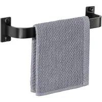 Unyqoos Stijlvolle zwarte handdoekhouder 30 cm voor badkamer en keuken