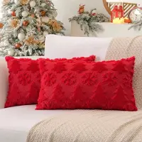 Unyqoos Set van twee decoratieve kussenhoezen met kerstmotief voor huisinrichting