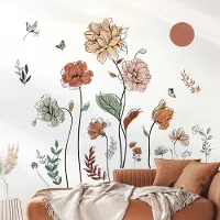Unyqoos Kleurrijke Boho bloemen muursticker voor woonkamer en slaapkamer decoratie