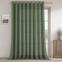 Unyqoos Linnenlook Gordijnen Grijs-Roze – 240 x 300 cm – Half Transparant – Geschikt voor Grote Ramen