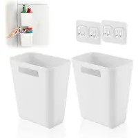 Unyqoos Multifunctionele zelfklevende opbergdoos voor keuken, badkamer en slaapkamer - 2 stuks wit