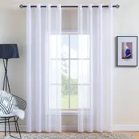 Unyqoos Stijlvolle Transparante Voile Gordijnen Set Met Ringen Voor Woonkamer En Slaapkamer Decoratie