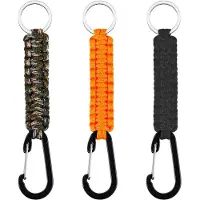 Unyqoos Set van drie paracord-sleutelhangers met karabijnhaak voor outdoor activiteiten
