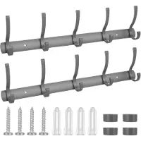 Unyqoos Zwarte metalen wandgarderobe met vijf stevige haken voor diverse ruimtes