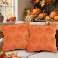 Unyqoos Decoratieve kussenhoezen met herfst esdoornblad patroon set van twee
