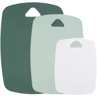 Unyqoos Multifunctioneel Keuken Snijplanken Set van Drie Stuks met Handgreep en Vaatwasmachinebestendigheid