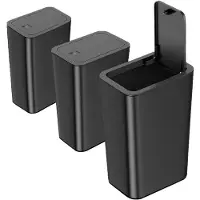 Unyqoos Compacte Set van Drie 10L Afvalbakken met Handig Pop-up Deksel voor Diverse Ruimtes