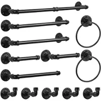 Unyqoos Complete set van badkameraccessoires met industriële look voor een moderne inrichting