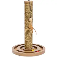 Unyqoos Compacte krabpaal met zeegras en houten speelgoed voor kattenplezier