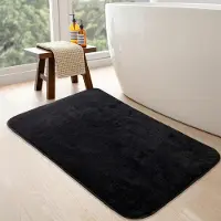 Unyqoos Zachte zwarte badmat met antislip en sneldrogend materiaal voor badkamer