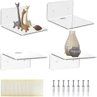 Unyqoos Set van vier transparante acryl wandplanken voor veelzijdige decoratie