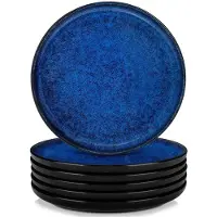 Unyqoos Elegante aardewerken bordenset voor zes personen met blauwe sterrenhemel design
