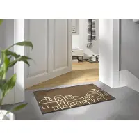 Unyqoos Wasbare en veelzijdige deurmat voor binnen- en buitengebruik 50x75 cm, bruin