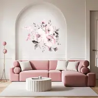 Unyqoos Decoratieve aquarel bloemen wandstickers voor slaapkamer en woonkamer