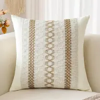 Unyqoos Decoratieve boho kussenhoes van katoen en jute voor woonkamer