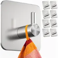 Unyqoos Zelfklevende roestvrijstalen haken set voor badkamer en keuken zonder boren