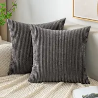 Unyqoos Sierlijke Ribfluwelen Kussenslopen voor Bank, Stoel en Thuisdecoratie - 45 x 45 cm, Grijs