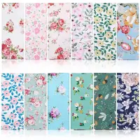 Unyqoos Set van 24 katoenen servetten met bloemen voor feestelijke gelegenheden
