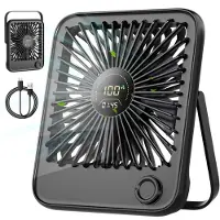 Unyqoos Tafelventilator met 100 instelbare snelheden, stil en draagbaar met USB en oplaadbare batterij