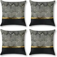 Unyqoos Set van 4 luxe sierkussenhoezen met elegant patroon voor interieurdecoratie