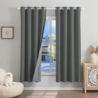 Unyqoos Linnenlook verduisteringsgordijnen set met thermische en geluid isolerende eigenschappen