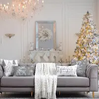Unyqoos Set van 4 decoratieve kussenhoezen met kerstmotieven voor feestelijke sfeer