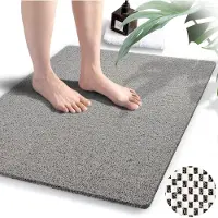 Unyqoos Grijze antislip douchemat zonder zuignappen 50 x 87 cm voor veilige badkamers