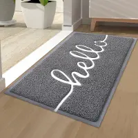 Unyqoos Stijlvolle en Functionele Antislip Deurmat voor Binnen en Buiten, Vuilvanger, Wasbaar, 40 x 60 cm, Grijs