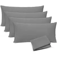 Unyqoos Set van vier zachte kussenhoezen 40x80 cm met ritssluiting in antraciet