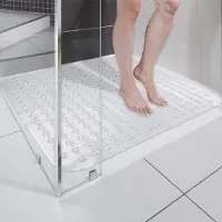 Unyqoos Veilige en Comfortabele Antislip Douchemat met Zuignappen en Afvoergaten, 80 x 80 cm