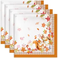 Unyqoos Herfstbladeren stoffen servetten set van 4 voor een elegante tafelsetting