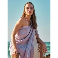 Unyqoos Veelzijdige Katoenen Handdoek voor Strand, Sauna, Yoga en Meer in Lichtpaars en Pastelgroen