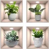 Unyqoos Realistische 3D Planten Muurstickers Set voor Diverse Interieurtoepassingen